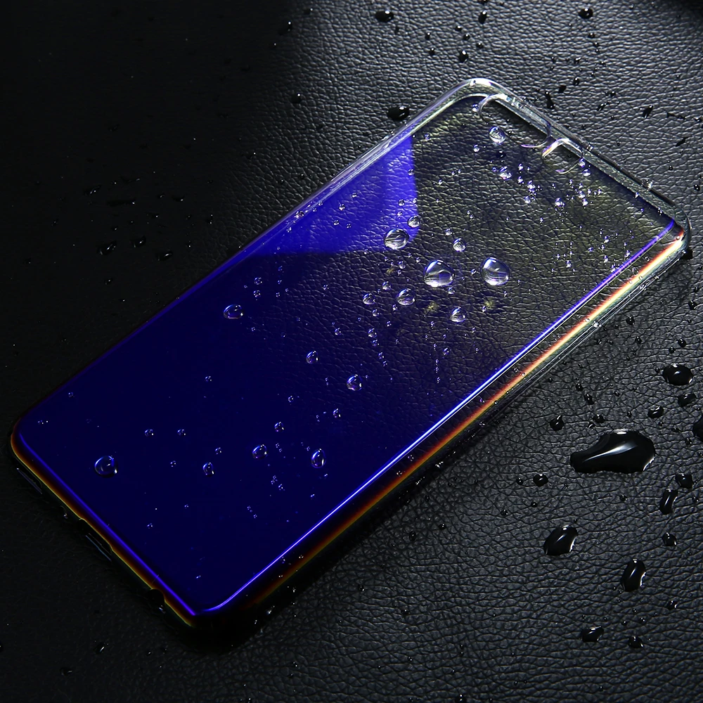 Floveme для Huawei P10 случае Роскошные градиент Аврора Blue Ray Жесткий PC Пластик