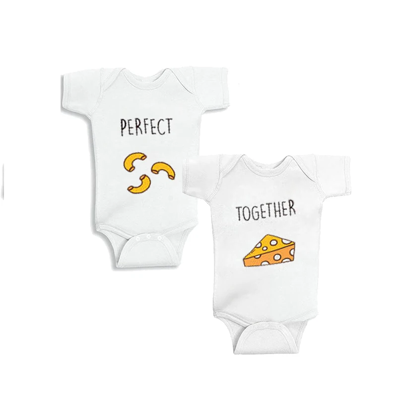 

YSCULBUTOL Mac and Cheese Perfect Together Baby T-Shirt Twin Best Friend Shirts Best Friends Forever Twins Baby Bodysuit