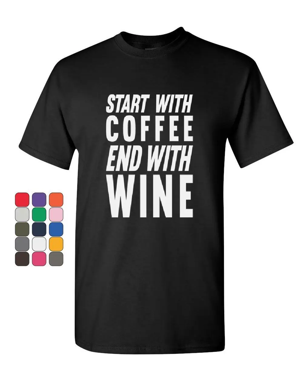 Начать с кофе конец футболка питьевой повседневной рутинной Мужская
