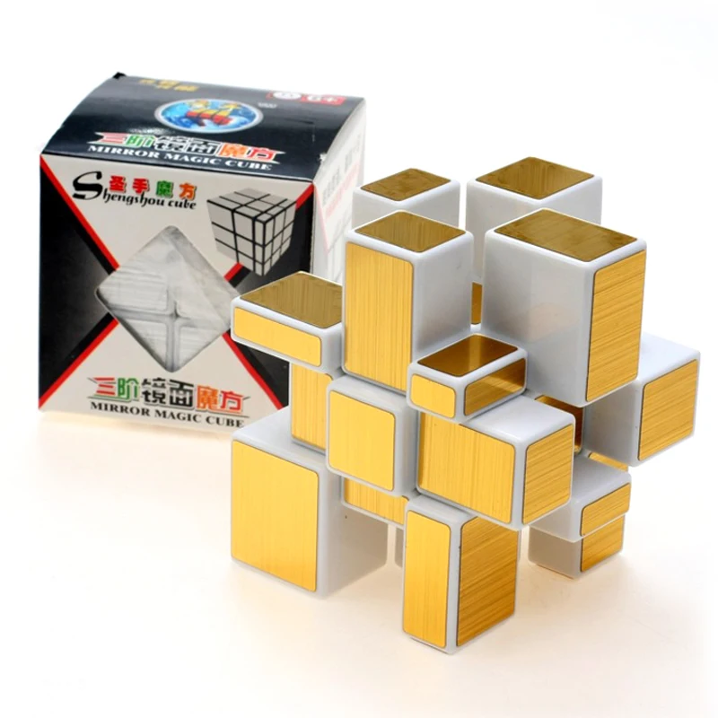 ShengShou зеркальный волшебный куб профессиональный 3x3x3 Золотой и Серебряный