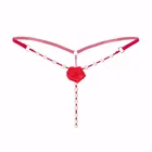 Стринги женские, с жемчугом и цветочным принтом, с низкой талией