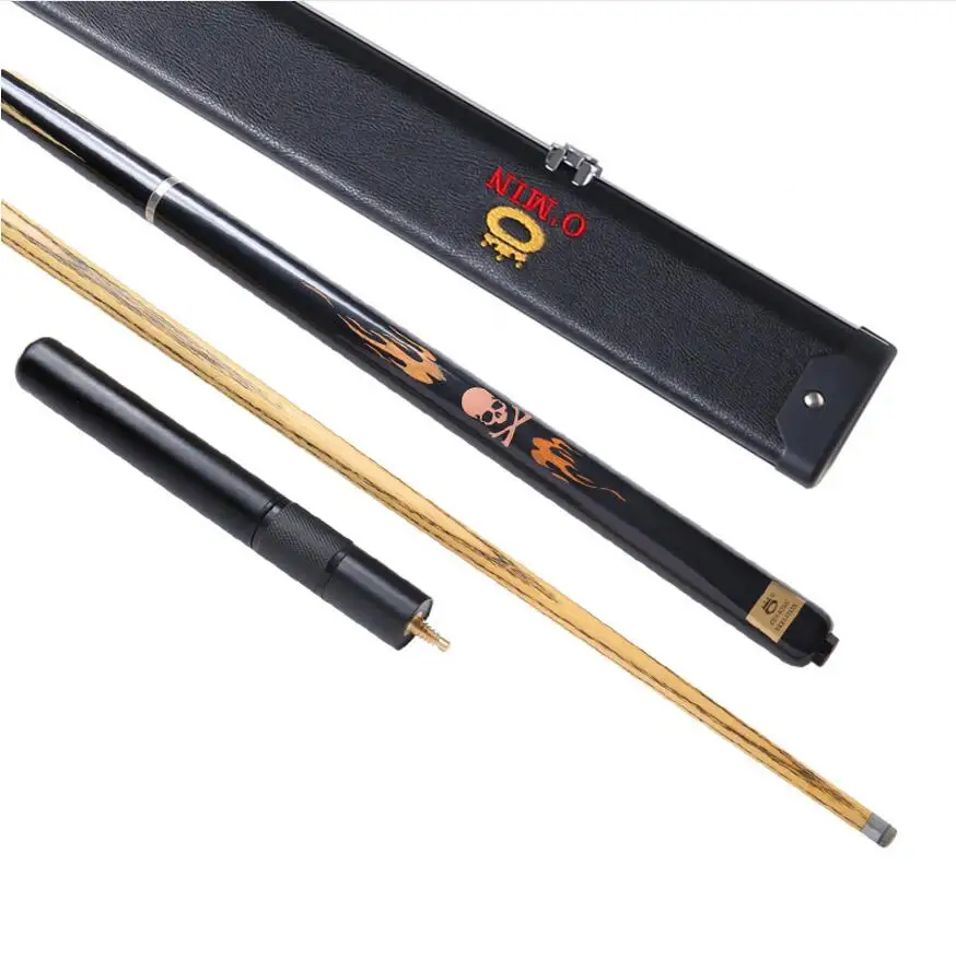 

OMIN Skull Billiards 3/4 Snooker Cue 10mm Tip with Snooker Cue Case Set Ash Wood High Quality Professional Handmade China 2019