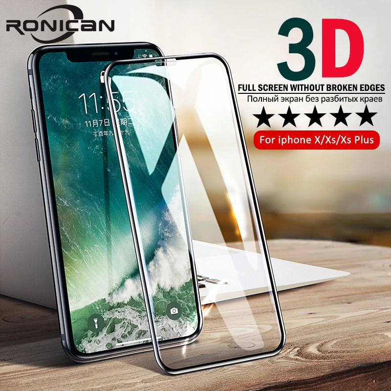 Закаленное стекло 0 25 мм для iPhone XS MAX XR PET Edge 3D защитная пленка из закаленного
