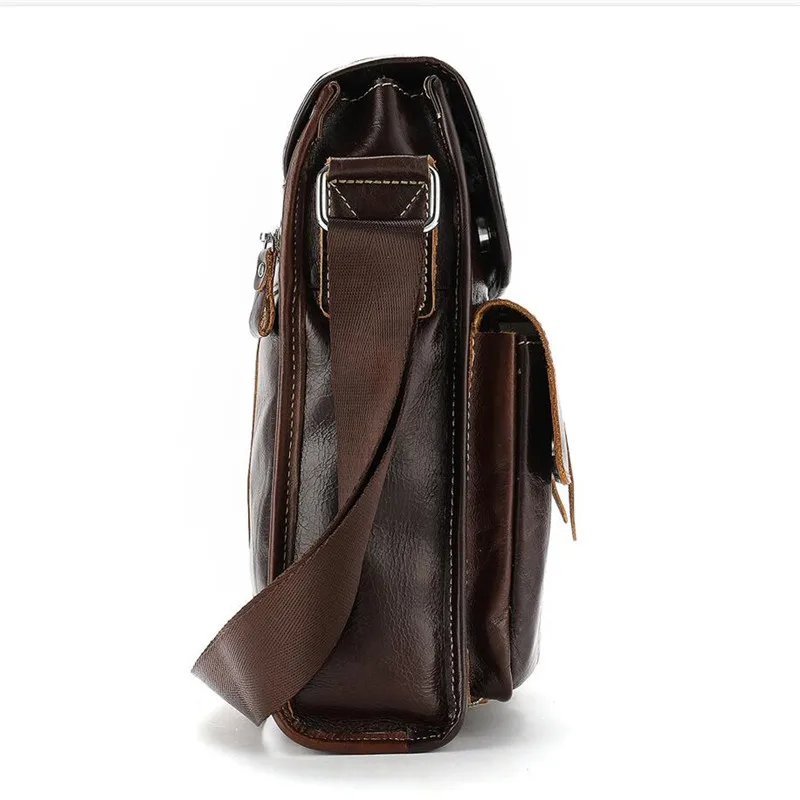 Классическая винтажная черная/коричневая/кофейная Мужская сумка из натуральной