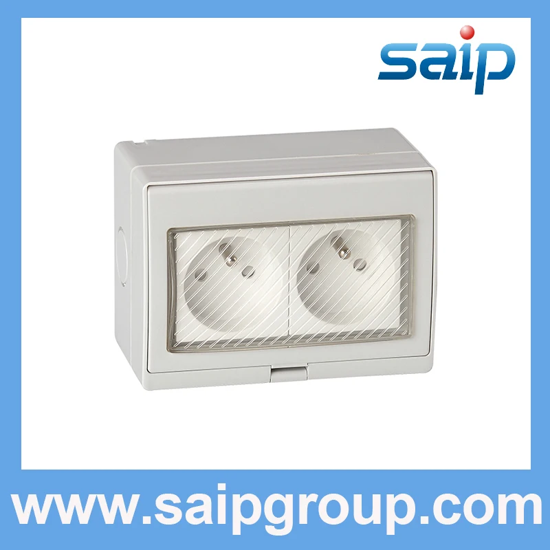 Saipwell ABS material IP55 waterproof French Style Wall Socket 20A 110-250V SP-2FR 2 Gangs / Ways | Обустройство дома