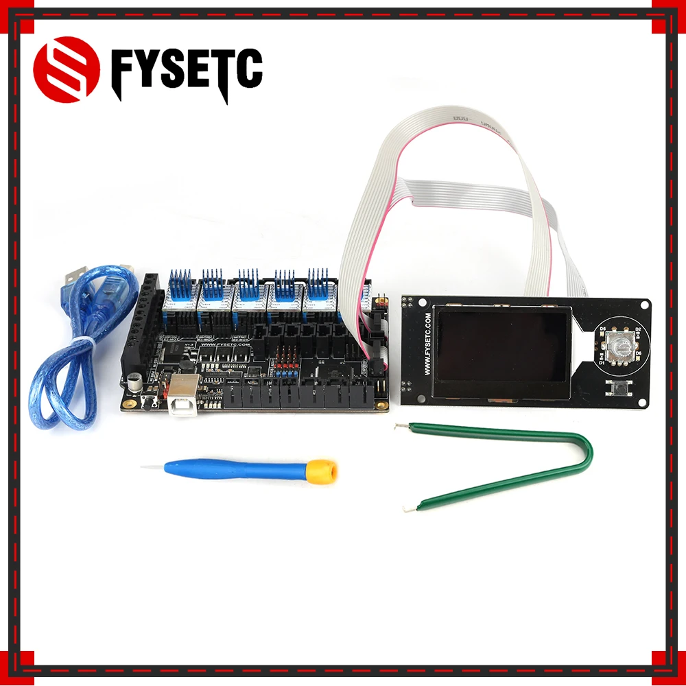 FYSETC F6 V1.3 ALL-in-one Mainboard + 6pcs TMC2100 V1.3 Supper Silence Stepper Motor Driver +MINI12864 LCD Display mini 12864
