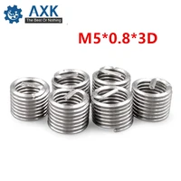 100pcs m50 83d wire thread insert stainless steel 304 wire screw sleeve m5 screw bushing helicoil wire thread repair inserts
