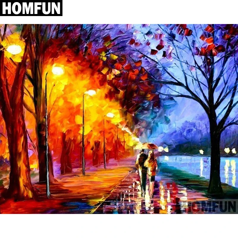 

Алмазная живопись HOMFUN A06021 «уличные пары», вышивка крестиком из квадратных/круглых страз, для творчества, домашний декор