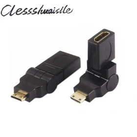 (100 шт./лот) Mini HDMI type C TO F 360d 180 90d вращающийся угловой адаптер|mini displayport to dvi hdmi|hdmi audio