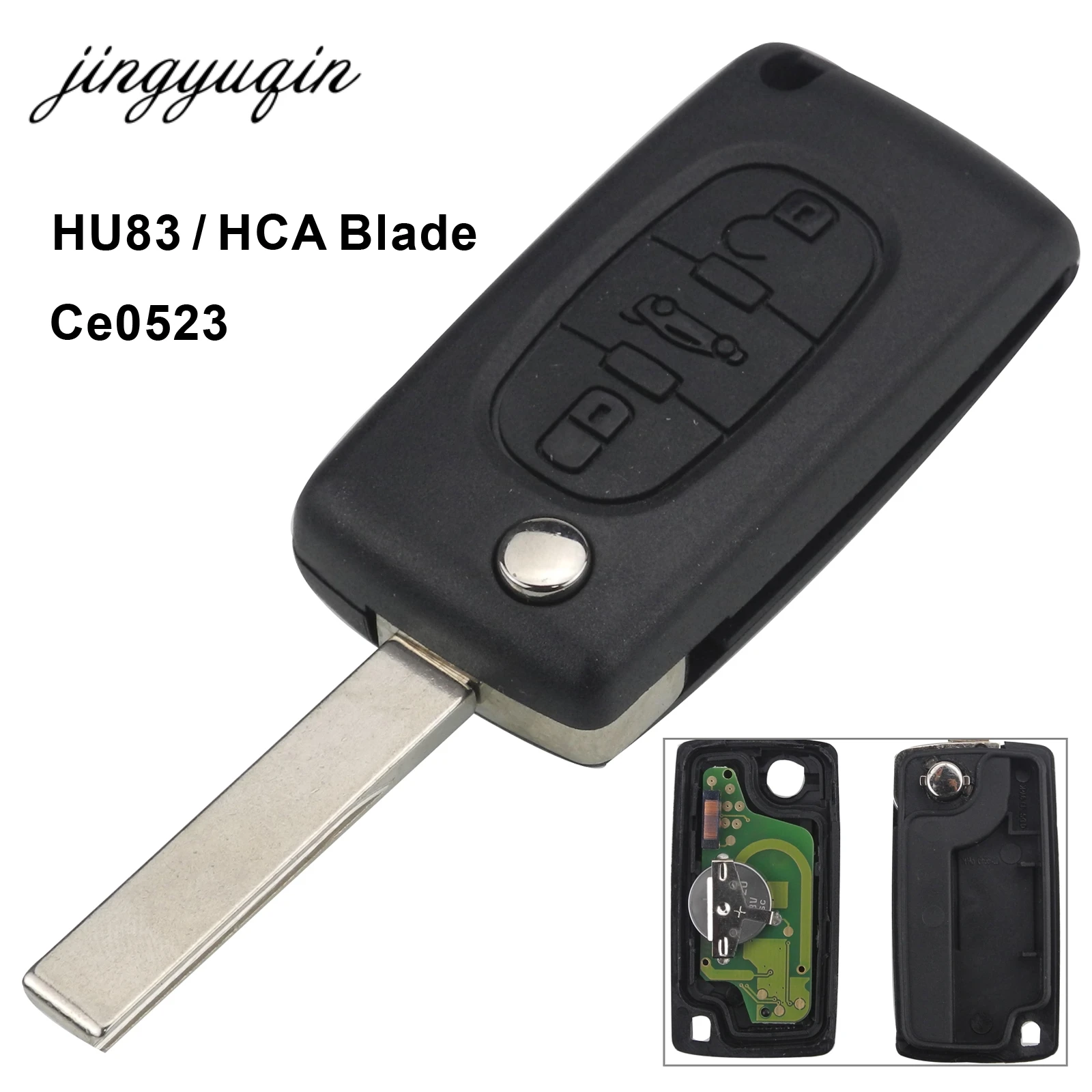 Jingyuqin 3 кнопки дистанционного ключа CE0523 для Peugeot 207 308 408 ключ спросить 433 МГц ID46 PCF7941