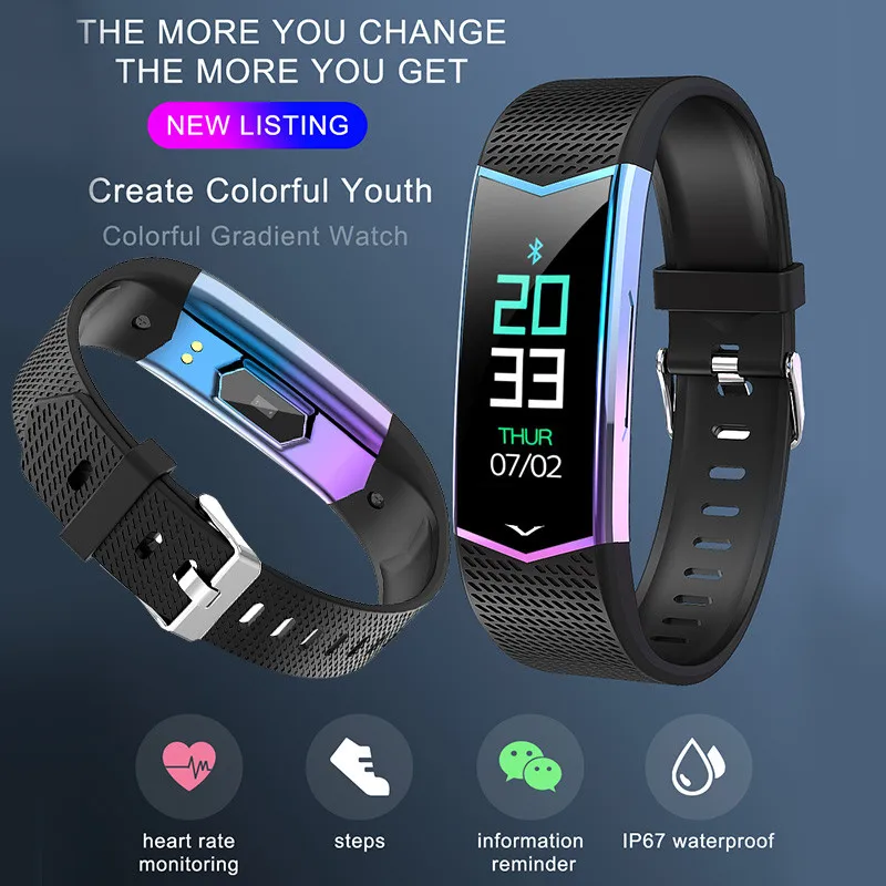 Смарт браслет фитнес трекер монитор артериального давления пульсометр с