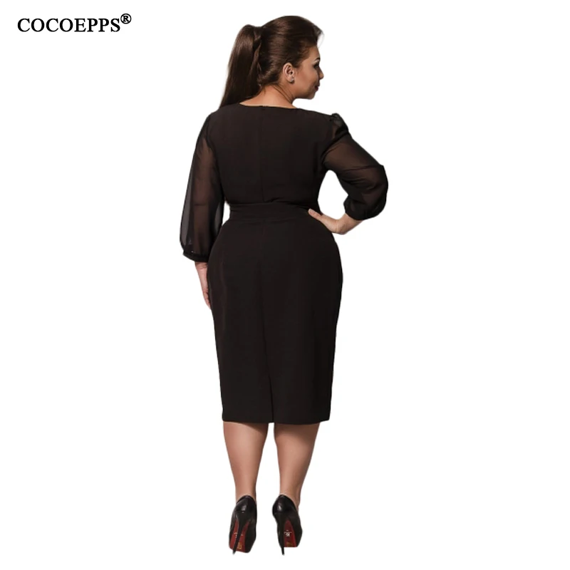 2019 летнее платье больших размеров по колено элегантное большой размеры 6XL