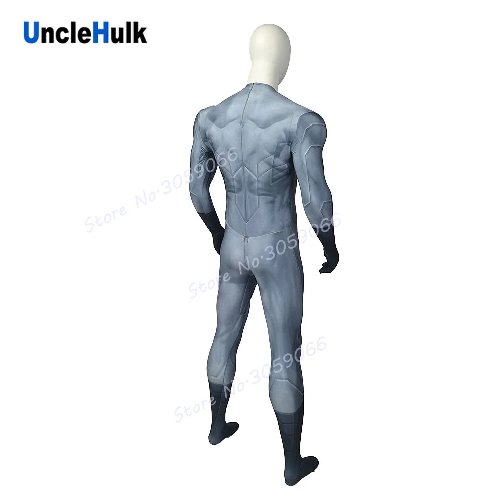 Стальной серый костюм Zentai с шелковой нитью из спандекса для мышц | UncleHulk