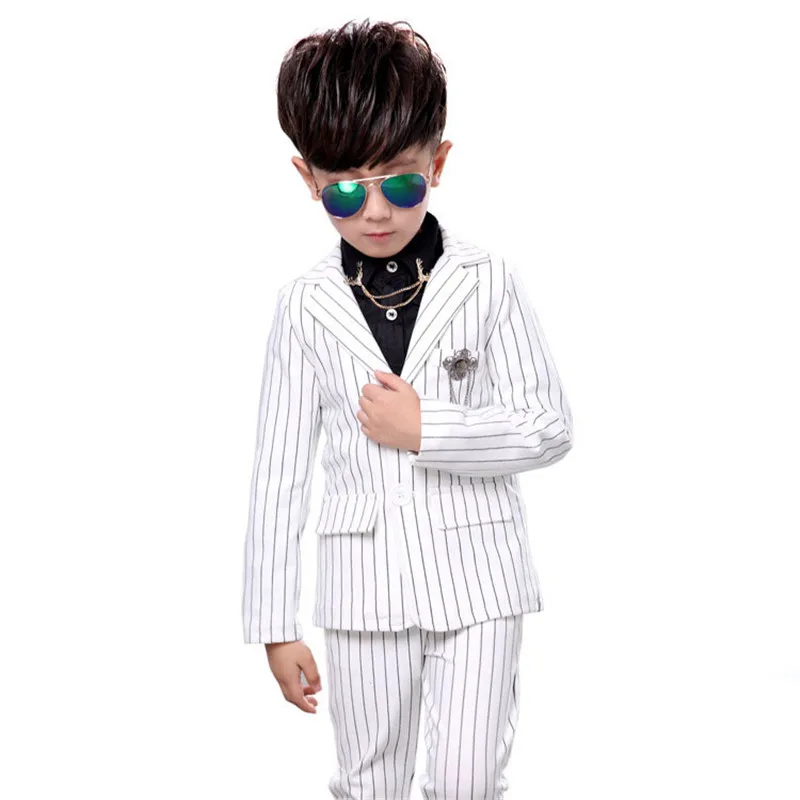 

kids blazer suit set gentleman style striped outerwear set for 2-10years boys children fashion clothes suit set