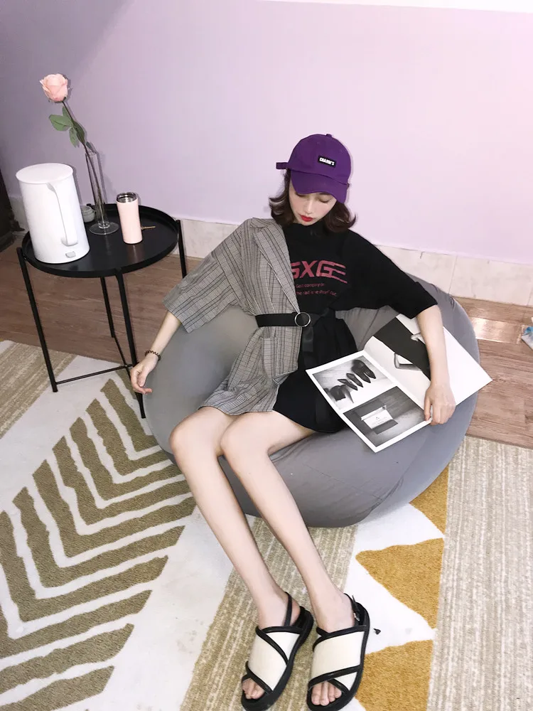 Женские платья шикарное женское платье рубашка в клетку Kawaii Ulzzang асимметричное с