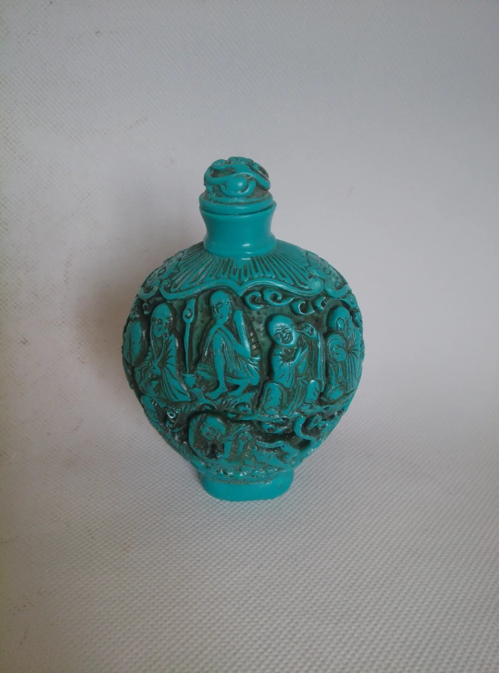

Collection old turquoise snuff bottle, fine carving, with mark, free shipping