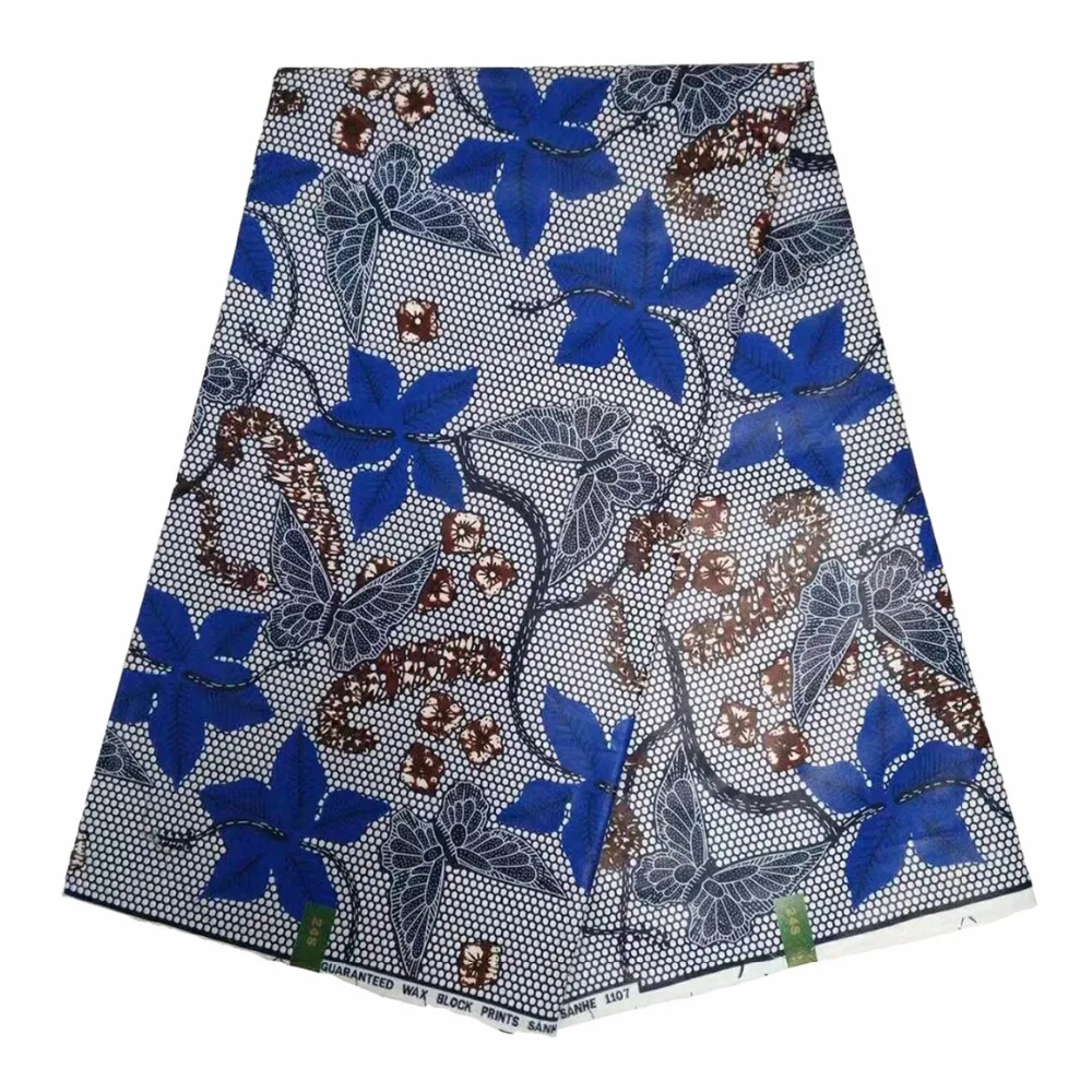 (6 ярдов/серия) Довольно цветочный узор африки восковой печати ткань Новые 2017