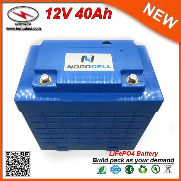 Бесплатная доставка LiFePO4 12V 40Ah комплект литий ионных батарей для