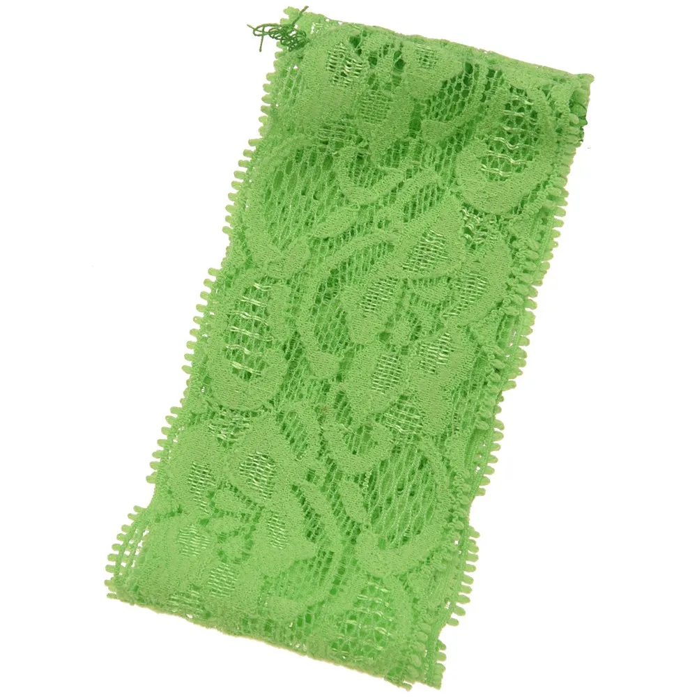 Green 10 шт. Изысканная повязка на голову, модный аксессуар для волос, Детская Кружевная повязка на голову, эластичные повязки, резинки для волос, повязка на голову с цветком - Цвет: Green
