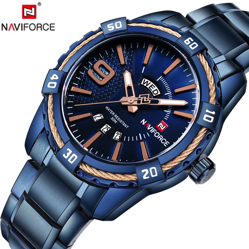 NAVIFORCE мужские часы Дата Неделя спортивные лучший бренд класса люкс военные