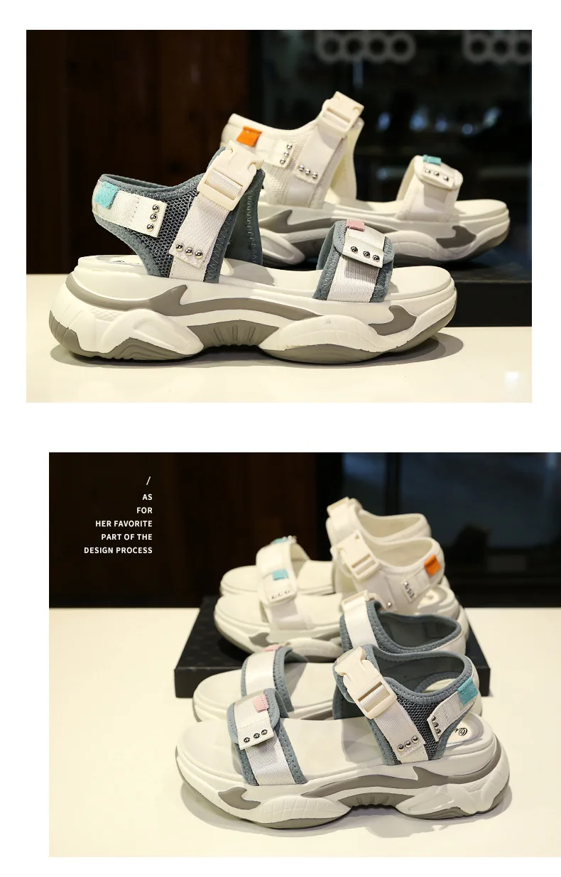 Sandalias mujer; коллекция года; белая обувь; женские сандалии на массивной платформе; zapatos de mujer; летние модные пляжные сандалии; женская обувь бежевого цвета