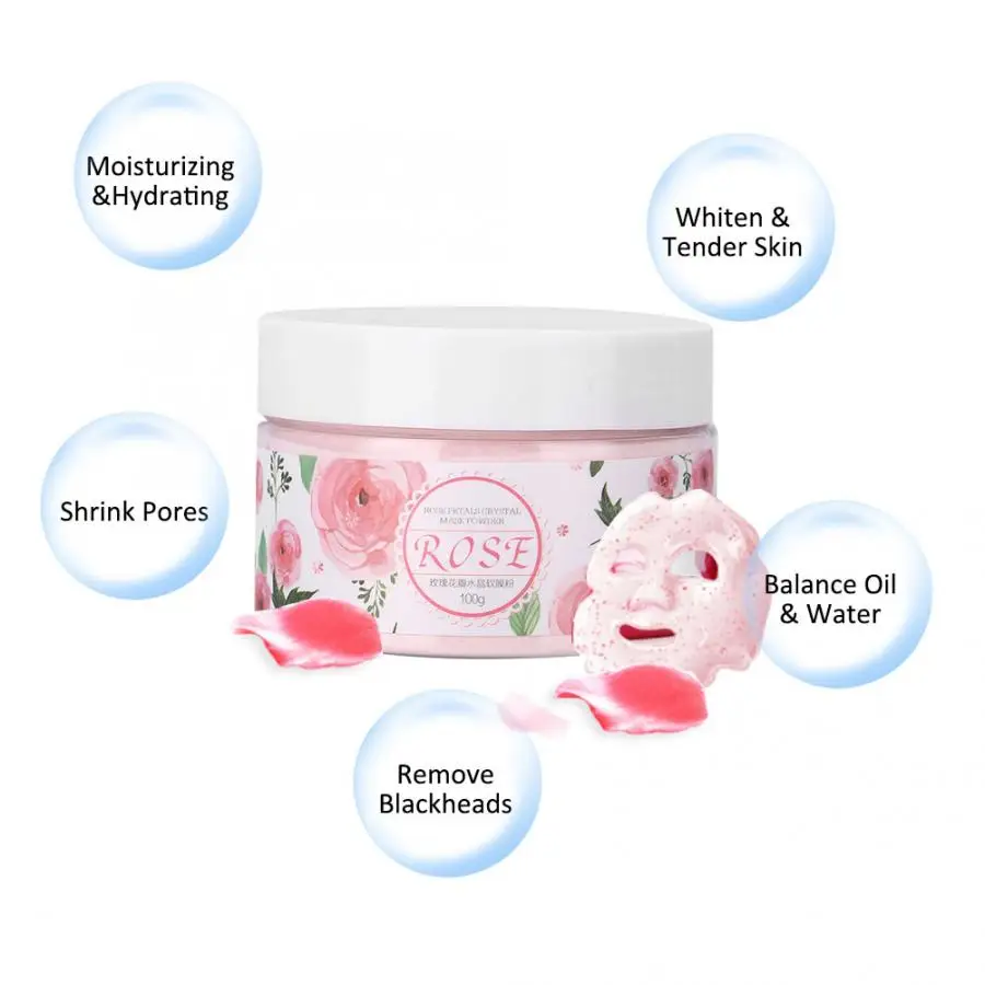 Порошок для маски 100 г натуральный лепесток розы кристальная мягкая маска