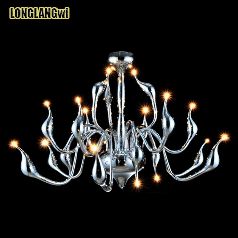 18 голов Арт Деко Европейская Свеча LED Лебедь люстры спальня гостиная современный
