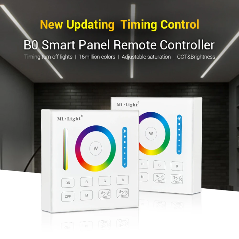 

Mi light B0 smart panel remote controller new RGB CCT brightness 3V updating timing control 2.4G wireless transmitting 30m