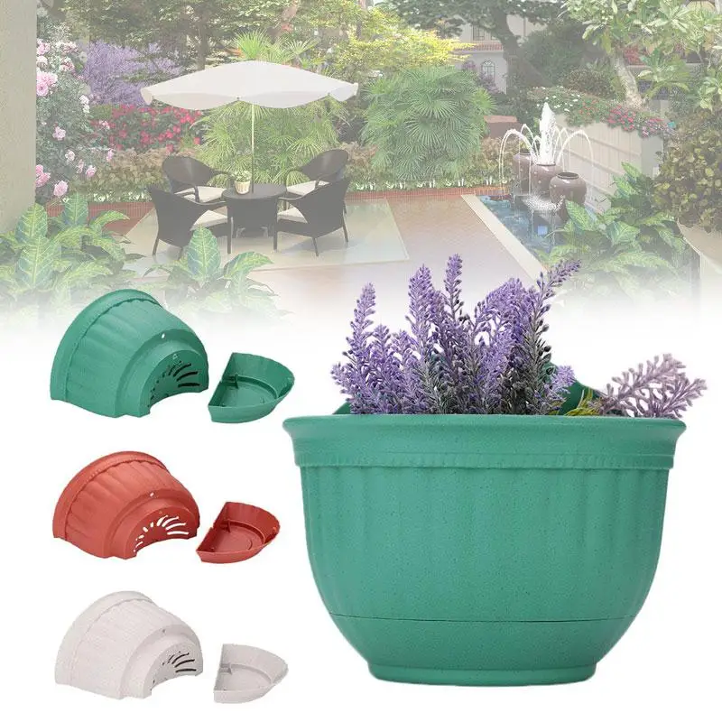 Декоративные полукруглые вертикальные садовые горшки пластиковые цветочные