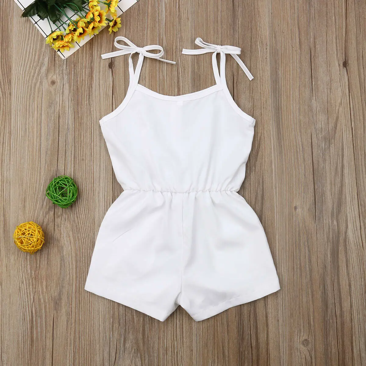 Детский комбинезон без рукавов pudcoco белый однотонный из хлопка для маленьких