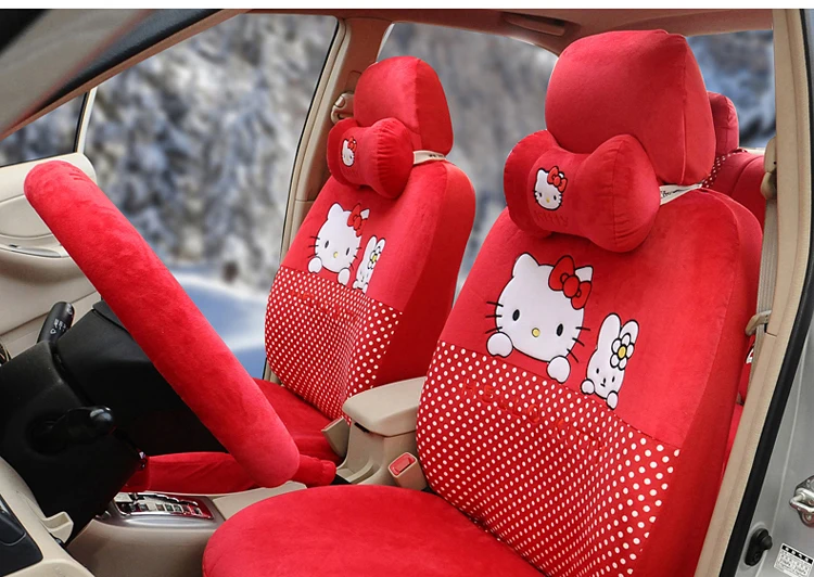 Женский модный универсальный чехол для сиденья с милым рисунком hello kitty для Volkswagen Sagitar POLO Yimai Bora Golf 7 и т. д