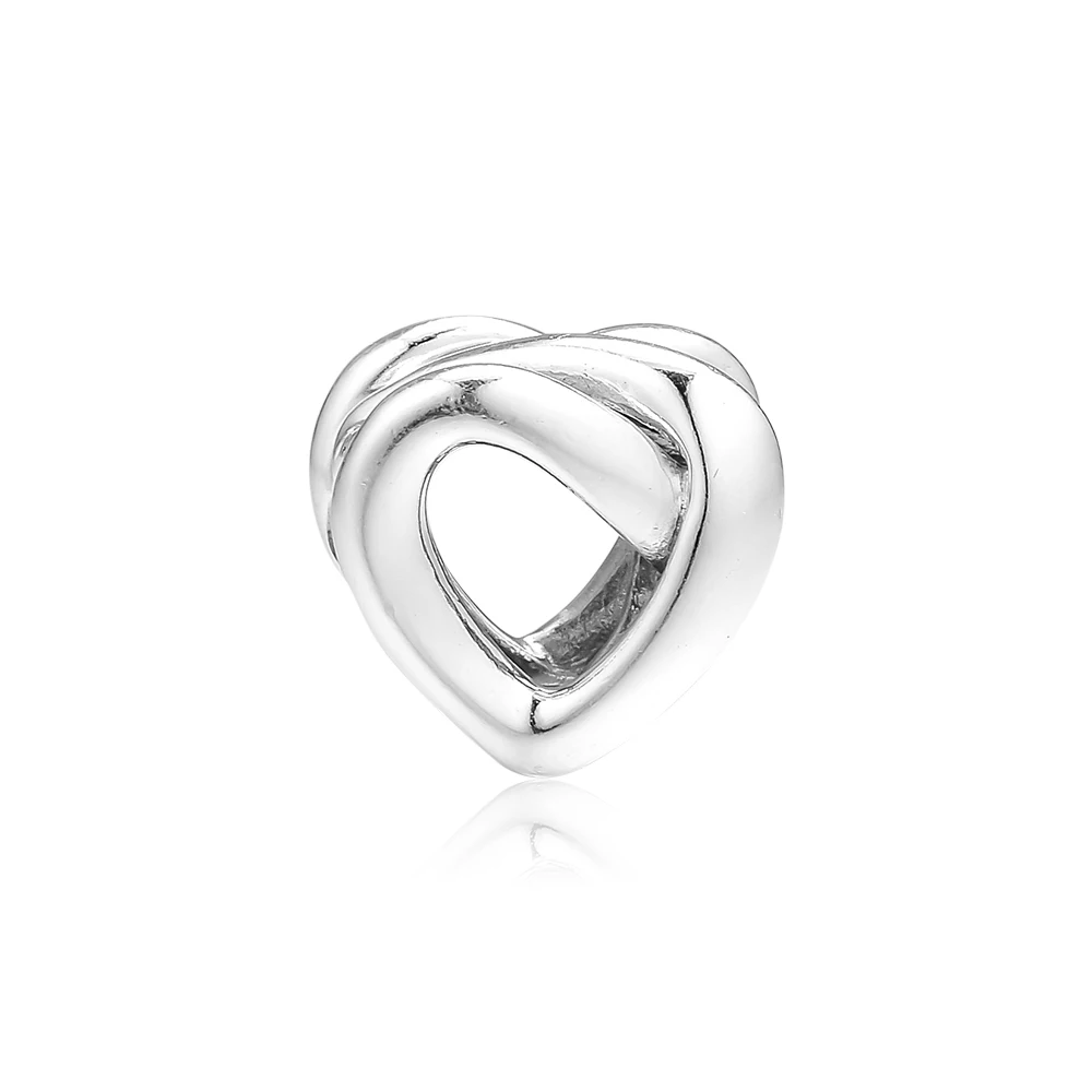 

925 Sterling Silver Knotted Heart Charm Beads Fits Pandora Bracelet Women Beads for Jewelry Making Wholesale kralen perles