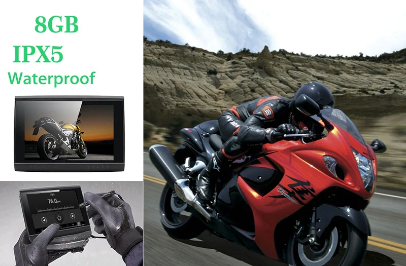 Новое поступление 5 дюймов IPX5 Google Android Водонепроницаемый рейтинг gps навигация 512 М