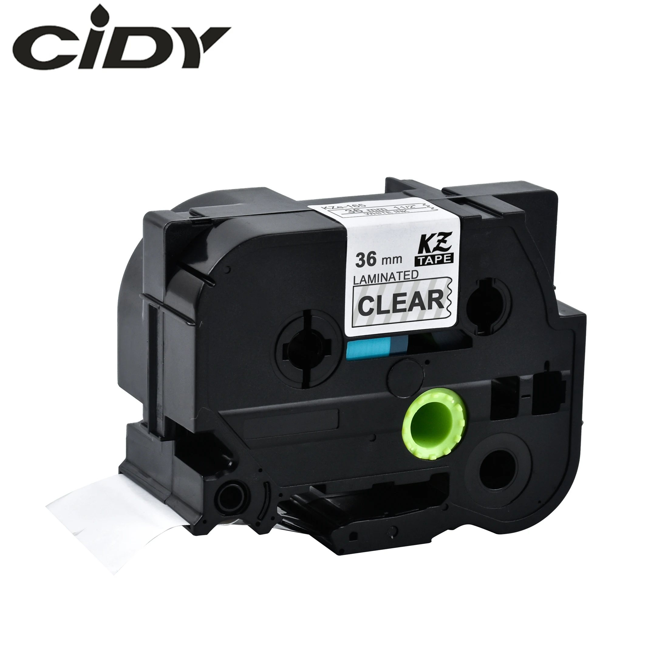 

CIDY Tze 165 Tz165 white on clear Laminated Compatible P touch 36mm tze-165 tz-165 tze165 Label Tape Cassette Cartridge