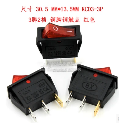 Бесплатная доставка 10 шт 3 Pin SPST неоновый свет вкл/выкл кулисный переключатель AC 250