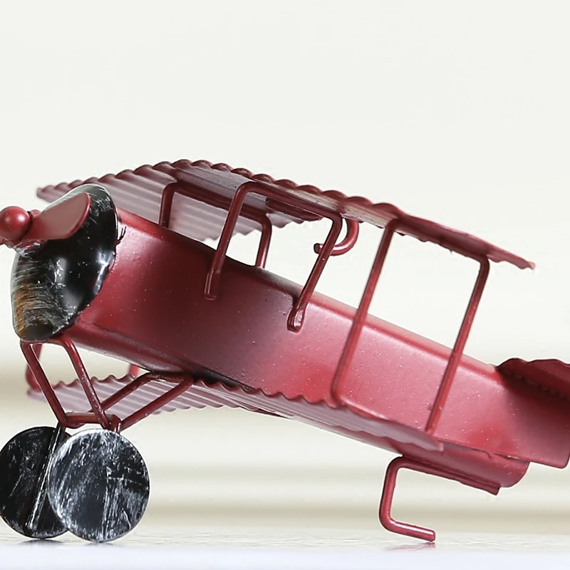 Vintage Metal Plane Model Iron Retro Aircraft Glider Biplane Aeromodelo Pendant Airplane Toy Home Decor Red Blue Yellow | Дом и сад