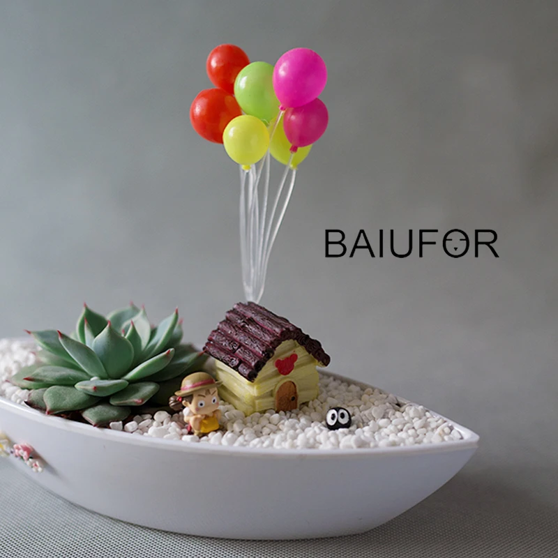 Разноцветные шары в форме сердца искусственные садовые миниатюры Пластиковые