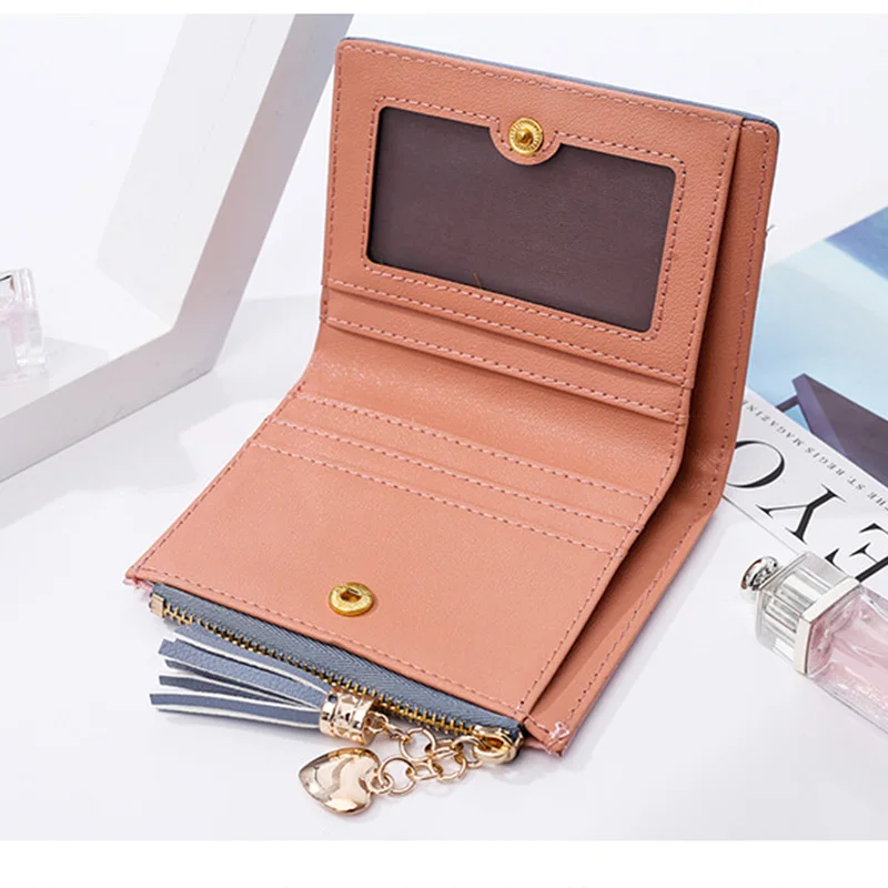 

New PU Leather Small Wallet Women Luxury Brand Famous Mini Women Wallets Female Short Coin Zipper Purse Credit Card Holder