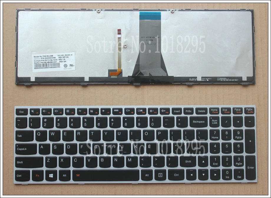 

NEW English Laptop Keyboard FOR Lenovo B51-80 B70-80 B71-80 US version Black With backlight