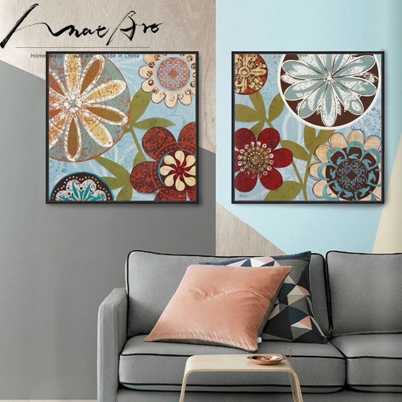 Цветочный Рисунок узор дизайн иллюстрация плакаты и принты современный холст