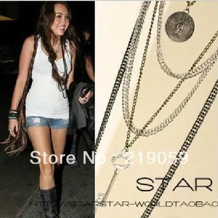Free shipping mixed order over 10usd NEW! long necklace multi-level coin key chain | Украшения и аксессуары