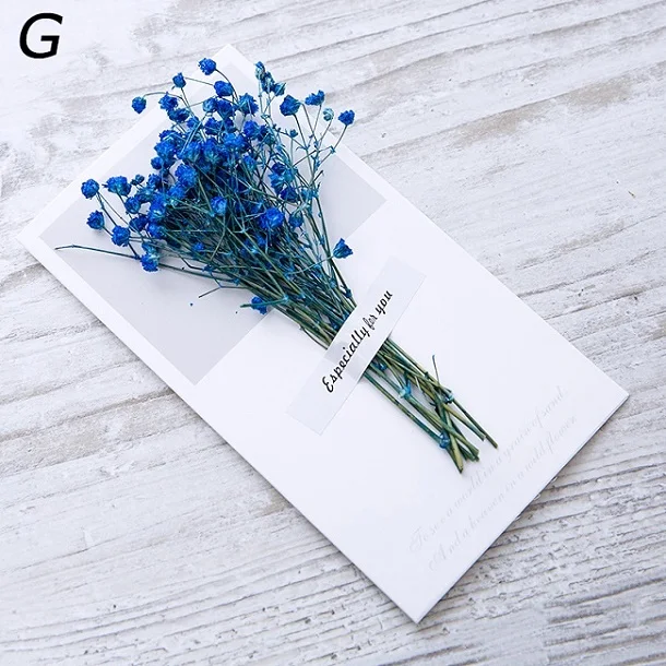 A-7 Gypsophila цветы карты складные пустые бумажные поздравительные открытки на день рождения спасибо фестиваль детский подарок Скрапбукинг аксессуары - Цвет: A-7