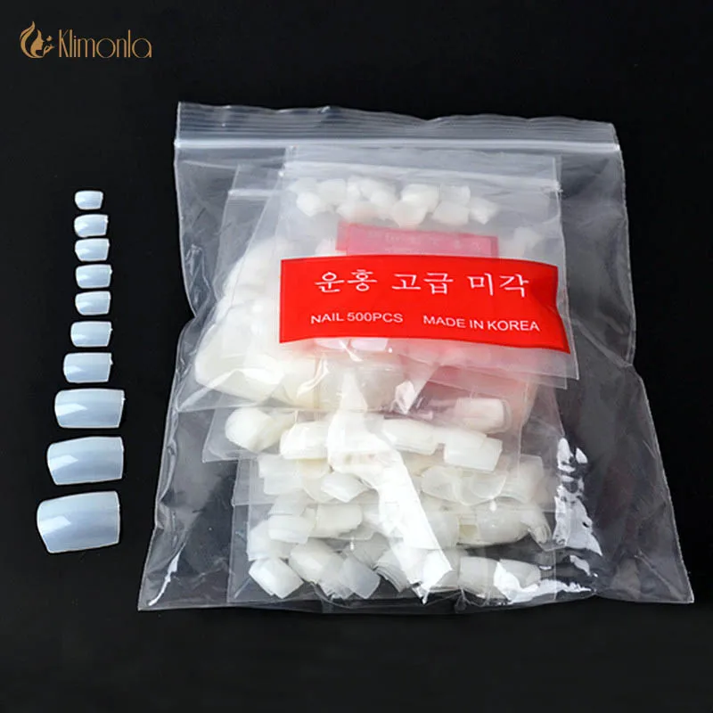 500 искусственные акриловые накладные ногти с полным покрытием для ногтей