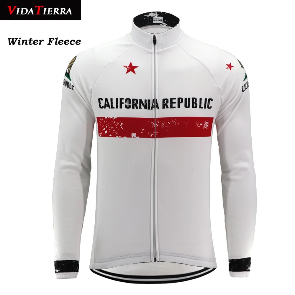 2019 VIDATIERRA men cycling jersey california republic flag team bike wear 2 styles classic winter fleece summer no cool | Спорт и