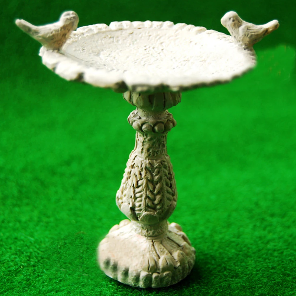 

DIY 1:12 Dollhouse Scale Resin Bird Bath Supply Miniature Mini Fairy Garden Handmade Furniture Fountain Decor