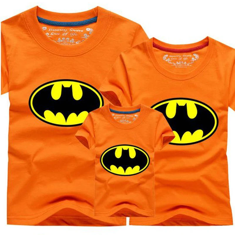 AD 1 шт. семейная Одинаковая одежда Бэтмен для мамы и дочери отца сына одежда|father son