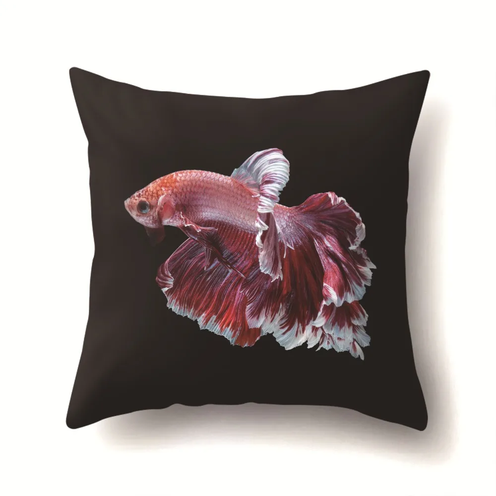 45x45cm Bettas Fishes Pattern Pillow Case Cover Luxury Quality six Designs Cotton Home Linen Back Throw Supplies | Дом и сад