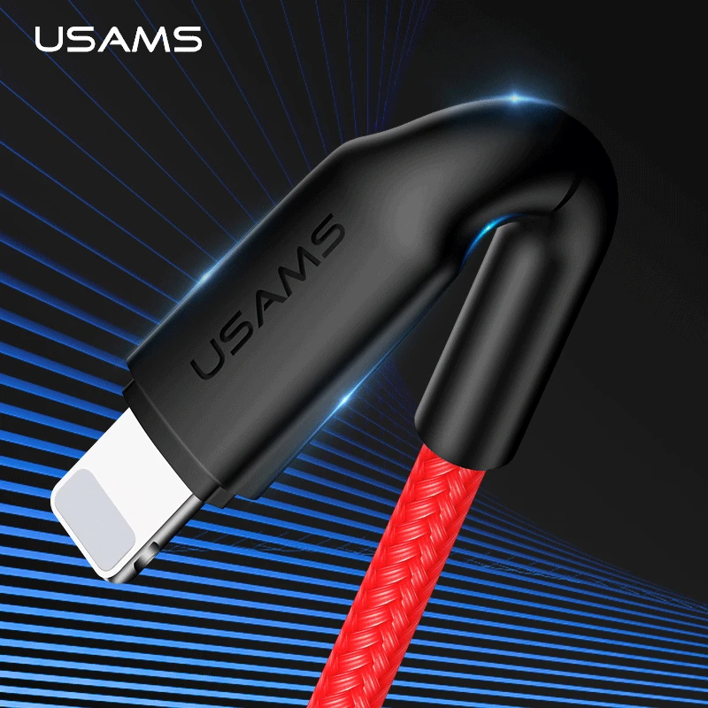 USB кабель USAMS SR для iPhone 12 Pro Max нейлоновый шнур передачи данных в оплетке 6 7 8 X XS