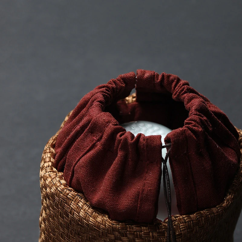 Japanese Style Hand Woven Bamboo Portable Travel Tea Set Storage Bag Teapot Quick Cup Handbag Package for Jewelry Toys | Дом и сад