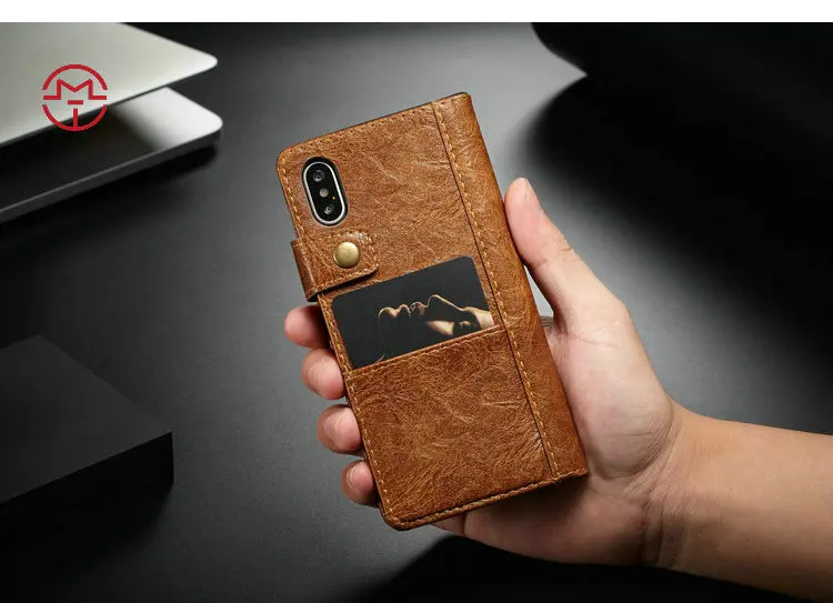 CaseMe Высокое качество кожаный чехол для iPhoneX Xs Винтаж Filp Кожаный чехол для iPhone8 7 6s плюс Чехол бумажник с 4 слот для карты